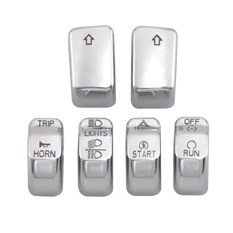 Trichtu Mount 6Pcs Chrome Hand Control Button Switch Cap For