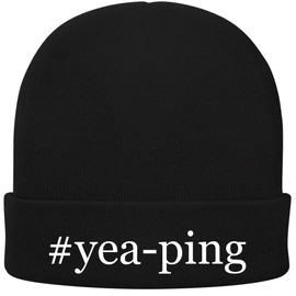 #yea-ping - Hashtag Soft Adult Beanie Cap, Black, One Size