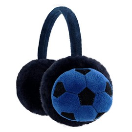YJZQ Kids Earmuffs Football Pattern Ear Warmers Winter Warm Soccer Design Earmuffs Plush Cartoon Children's Earmuffs Fluffy Faux Fur Ear Warmers Protection Xmas Birthday Gifts