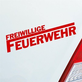 Car Sticker Voluntary Fire Brigade Long F Life 19.5 x 4.5 cm Red Sticker Rear Window Sticker