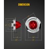 Partsam 2Pcs Red Glass Lens Watermelon Lights Kit LED Stop