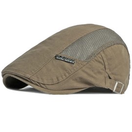 XRDSS Men's Mesh Flat Cap Breathable Summer Newsboy Hat Ivy Driving Hunting Cap (Army Green)