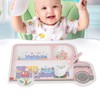 Kids Dinner Plate with Spoon Bamboo Fiber Divided Plates Cartoon