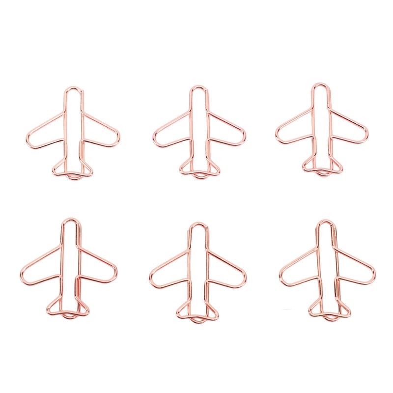 100Pcs Airplane Shaped Paper Clips Metal Lightweight Multipurpose Cute Shaped
