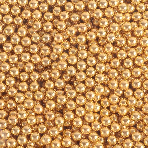 Sooyee Gold Art Faux Pearls 1700-Pcs Loose Beads no Hole 1.1 Lbs for Vase Fillers, Table Scatter, Wedding, Birthday Party Home Decoration,8mm