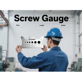 Stainless Steel Double-Sided Bolt Gauge Card, Capable of accurately Identifying Bolt Threads and Screw Sizes, Suitable for Carpenter Engineers (2 Pieces) (2)