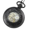 YIHAOYH Men's Mechanical Skeleton Pocket Watch Roman Numerals Dial Steampunk