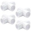 Bivethoi 4 Pack 4 Way Cross PVC Fitting 1/2", White