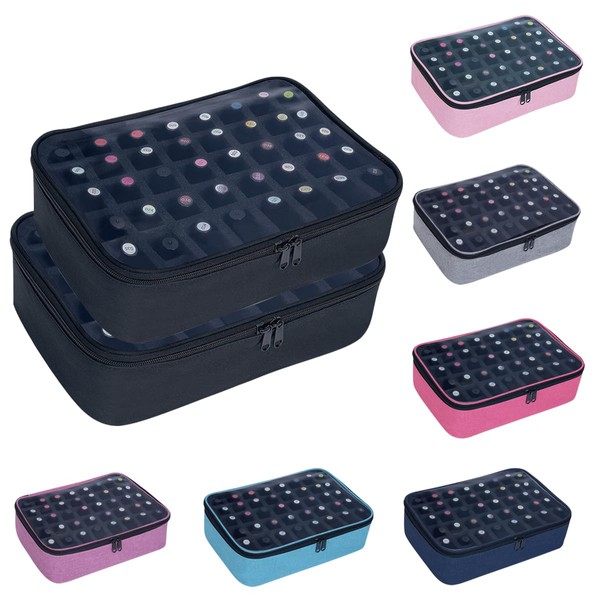 UOZL 2 Pcs Small Clear Nail Polish Organizer Holds 80