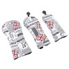 3PCS Golf Club Head Cover PU Waterproof English Flag Pattern