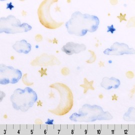 Shannon Fabrics Double-Sided Cloud Cuddle 60" Minky Fabric by The Yard (Lil Moon Beams)