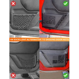 Savadicar Metal Door Pockets, American Flag Door Side Organizer Compatible with 2011-2018 Jeep Wrangler JK JKU, Front and Rear Door Storage Accessories, Replace Sagging Nets, 4PC Set