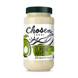 Chosen Foods Avocado Oil Traditional Mayo 24 oz., Non-GMO, 100% Pure, Unsweetened, Gluten Free, Dairy Free for Sandwiches, Dressings and Sauces