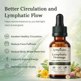 Aacnre Lymphlite Lymphatic Drainage Drops, Bloat Relief & De-Puff Ankles & Feet, Lymphatic Support for Detox & Immune System Supplement with Cleavers, Red Clover & Stillingia Root, 2 Fl Oz (1)