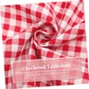 GRIRIW Decorative Checkered Round Tablecloth with Tassel Blend for Dining