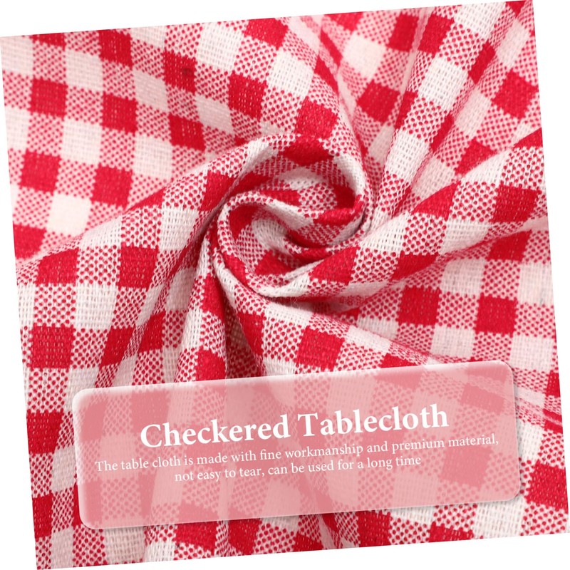 GRIRIW Decorative Checkered Round Tablecloth with Tassel Blend for Dining