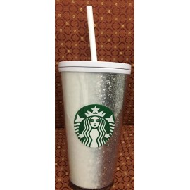 Starbucks 2020 Holiday Tumbler Cold Cup White Silver Glitter 16oz - New
