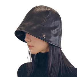 VARZAR VZ Stud Vegan Leather Tulip Hat, 3 Colors, Unisex, Korean Brand, Korean Fashion Hat, Small Face Effect, SNS Topic, Celebrity Wear, Black