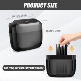 Car Trash Can with Lid, Automotive Garbage Cans, Mini Auto Dustbin Garbage Organizer with 60pcs Trash Bags, Car Organizers and Storage Leakproof Vehicle Trash for Front Back Seat Accessories