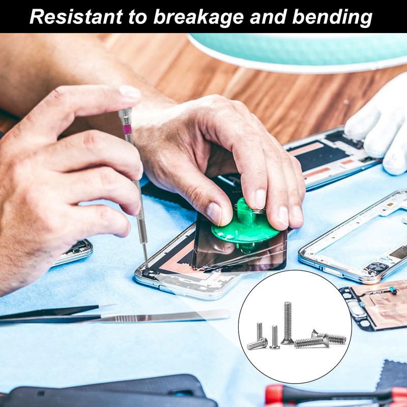 HexinYigjly 500-Pack M1.2/M1.4/M2 Self-Tapping Micro Screws - Universal Multi-Purpose Repair