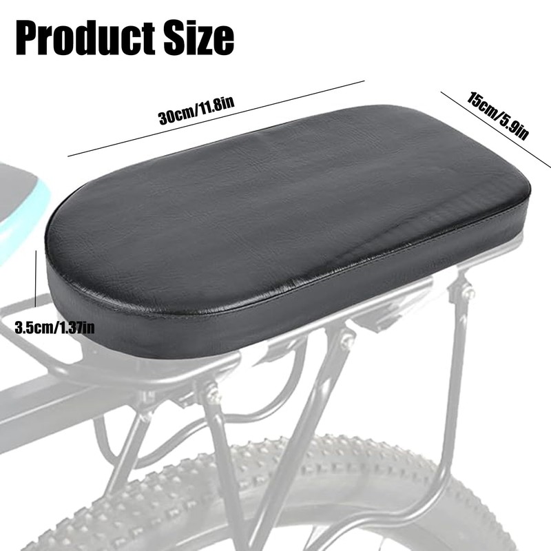 WEZCHUGHAOL Bicycle Rear Rack Cushion Seat, Black Leather-Look Padding, Detachable