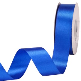 IHKFILAN Double Face Satin Ribbon 1Inchx25Yards Double Sided Solid Polyester Ribbon for Gift Wrapping Party Hair Braids Bow Shower Decoration Floral Arrangement Craft Supplies (Royal)
