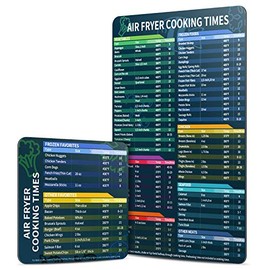 Air Fryer Magnetic Cheat Sheet Set, Cook Times Chart Air Fryer Accessories Magnet Sheet Quick Reference Guide for Cooking and Frying, Easy to Use, Excellent Kitchen Assistant