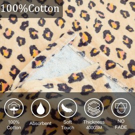 VOOVA & MOVAS Towels Robe for 8-14 Girl Teens,Wearable Cotton Poncho Towel for Big Kids, Large Absorbent Hooded Towel Dress for Pool | Bath | Swim, Leopard Print