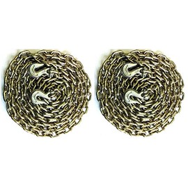 Cumberland Sales Company 1/4" Grade 70 Transport Chain Tie Down Tow Trailer with Grab Hooks, 20 Feet, WLL-3,150 Lb, 2-Pack