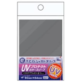 Hobby Base Card Accessories Collection TCG Just Size, UV Protected Color Sleeves, Clear Black, CAC-SL28