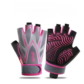 YEHIEL Gym Gloves Cycling Sports Workout Gloves for Women, Fingerless Weight Lifting Gloves Super Lightweight for Mens and Women (Pink, Large)