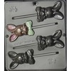 Easter Bunny with Bow Lollipop Chocolate Candy Mold Easter 880