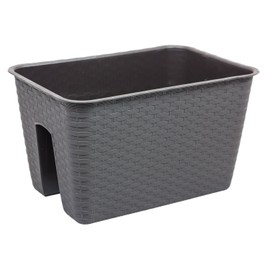 Railing Box L 39 cm Brown Rattan Look Balcony Box Flower Box Balcony Box