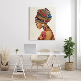 Stupell Industries Woman Wearing Traditional African Fashion Headwrap, Designed by Gina Ritter Canvas Wall Art, Multi-Color