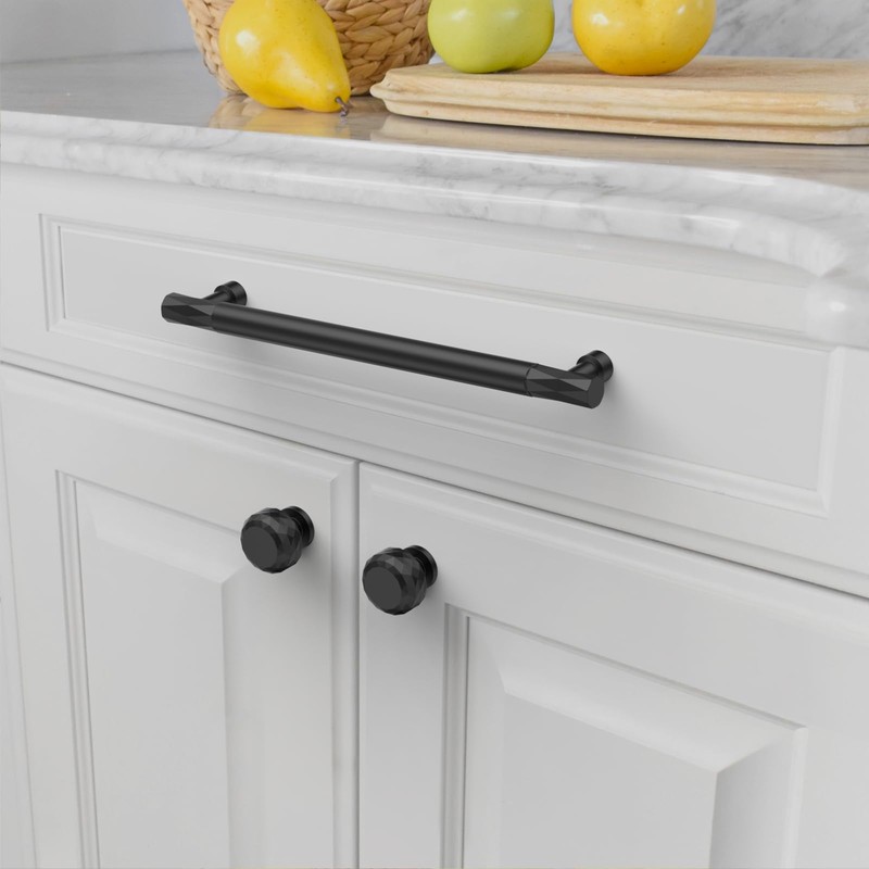 Asidrama 10 Pack 7.5 Inch(192mm) Matte Black Kitchen Cabinet Handles,