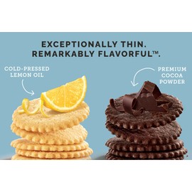 Dewey's Bakery Meyer Lemon & Brownie Crisp Moravian Style Thin Cookies Duo Pack | No Artificial Flavors, Synthetic Colors or Preservatives | Baked in Small Batches | 9oz (Pack of 2)