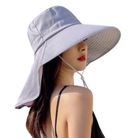 ARSZHORSVS Women's UV Protection, Sun Protection, Wide Brim, Sunscreen Hat, Lightweight, Breathable, Small Face Effect, Sun Visor, Spring and Summer, UV Protection, Includes Chin Strap, Folding