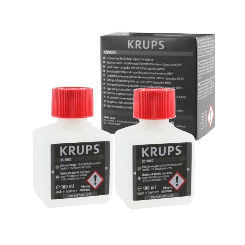Krups XS9000 Flüssigreiniger für Kaffeevollautomaten mit einem Milchsystem, 2-er Pack