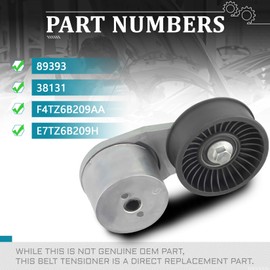 F4TZ6B209AA Belt Tensioner Pulley Assembly fit for Ford (1987-1992 Bronco/ 1987-1996 E-150 Econoline/ 1987-1996 E-150 Econoline Club Wagon/ 1987-1996 E-250 Econoline) #F4TE6B209AE E7TZ6B209H