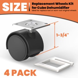GCGOODS Cube Dehumidifier Wheel Kit, Wheel Kit Compatible with Midea Cube Dehumidifier, Wheel Kit for Easy Movement, Dehumidifier Accessories, 4 Pack
