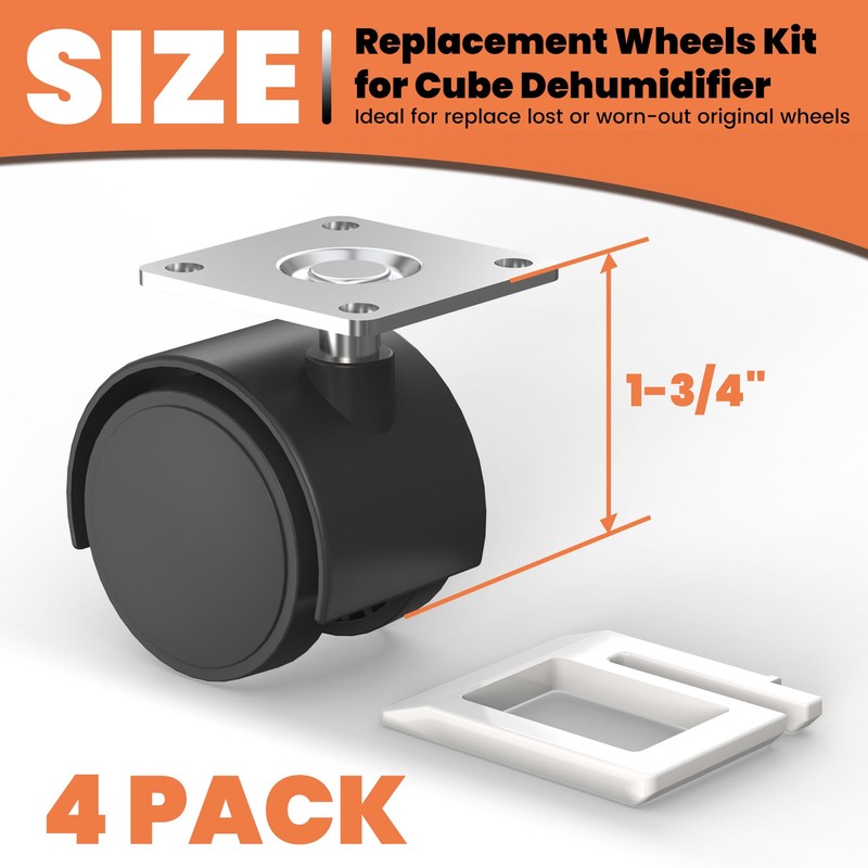 GCGOODS Cube Dehumidifier Wheel Kit, Wheel Kit Compatible with Midea