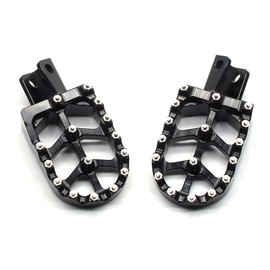 MZS Dirt Bike Foot Pegs, Motorcycle Wide Footpegs Front Pedal Footrest Driver Rest Black CNC Compatible With KLR650 KLR 650 1987-2024