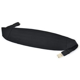 Tuxedo Station Cummerbund Black 100% Silk Wedding Groom Wedding Classic (L35.8 - 51.2 inches (91 - 130 cm)), Black