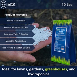 Supply Solutions Calcium Nitrate 15.5-0-0 + 19% Ca | Fast-Acting Water Soluble Fertilizer Prevents Blossom End Rot - Boosts Growth & Yield for Vegetables, Fruit, Gardens & Hydroponics (10 Pounds)