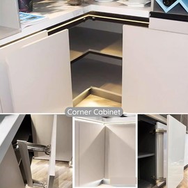 HOWHY Lateral Opening Door Hinge Set, Load-Bearing 15.4lb Heavy Duty Hinge,180° Parallel Opening Cabinet Wardrobe Door Sliding