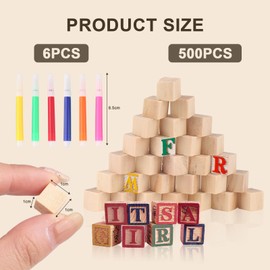 Pack of 500 Small Wooden Cubes, 10 mm Wooden Blocks for Crafts, Natural Untreated Blank Cubes, Wooden Blocks for DIY Crafts, Painting, DIY Craft Decoration