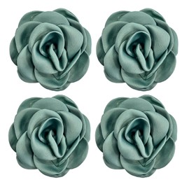 Sanrich Women's Brooches 4pcs Rose Flower Hair Clip Mexican Hair Flowers Clips Hairpin Brooch Tea Party Hats Headpieces (aqua blue)