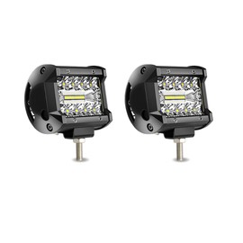 KEENAXIS LED Pods Light Bar 4 Inch 60watt 6000lumens Driving Fog Off Road Lights Triple Row Spot Flood Combo Beam LED Cubes Lights for Truck Jeep ATV UTV Boat, 2 Pack