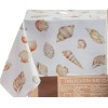 Benson Mills Printed Fabric Tablecloth 60"x84" Oval (6-8 people) SEALIFE,SEASHELS,SEASIDE,BM
