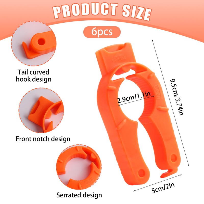 6-Pack Plastic Bottle Cap Opener, 3-in-1 Multi-Purpose Gripper Water Bottle